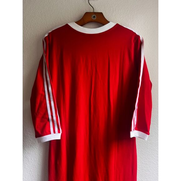 New Adidas Originals Adicolor 3-Stripes V-Neck Maxi Dress - Size XL - Picture 13 of 15
